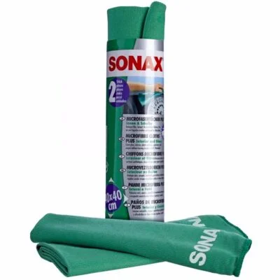 Набор салфеток Sonax Microfibre Cloth Plus из микрофибры для салона и стекла 40х40см 2шт (416541)
