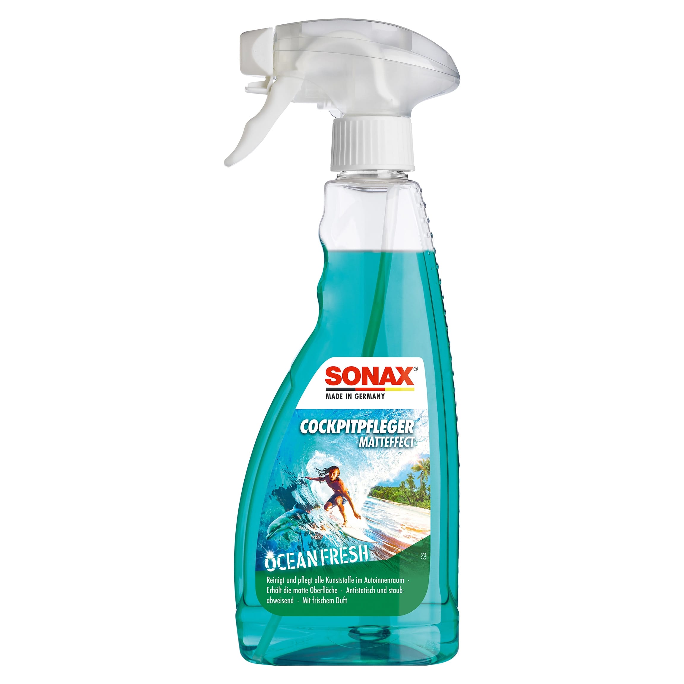 Очиститель-полироль пластика Sonax Cockpit Spray Ocean Fresh матовый эффект 500мл (364241) 2 Очиститель-полироль пластика Sonax Cockpit Spray Ocean Fresh матовый эффект 500мл (364241)