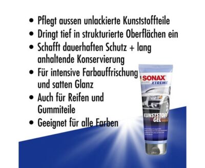 Гель для защиты и восстановления пластика и резины 250 мл SONAX XTREME Kunststoffgel Außen NanoPro (210141) 6