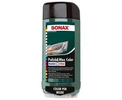 Цветной полироль с воском зелёный 500 мл SONAX Polish&Wax Color NanoPro (296700)
