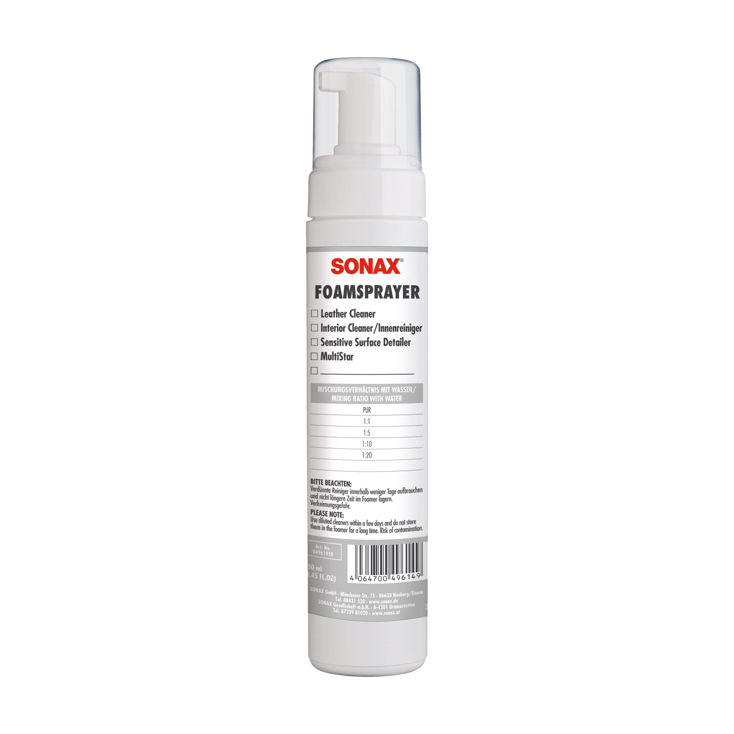 Пенный распылитель Sonax FoamSprayer 250мл (496141) 2 Пенный распылитель Sonax FoamSprayer 250мл (496141)