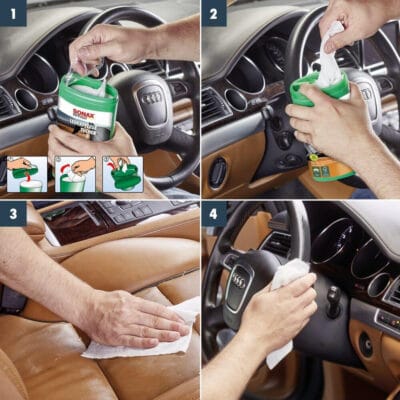 Салфетки Sonax для ухода за кожей автомобиля 25шт (412300) 15 Салфетки Sonax для ухода за кожей автомобиля 25шт (412300) — изображение 3