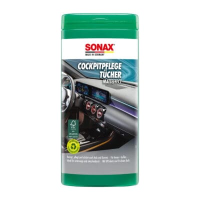 Салфетки Sonax CockpitPflegeTücher Matteffect Box по уходу за пластиком салона автомобиля Матовые 25шт (415841)