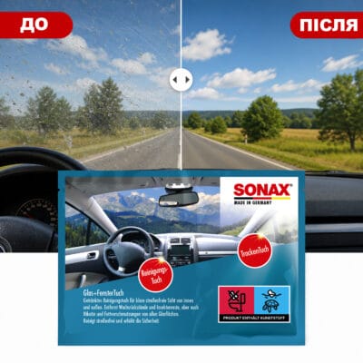 Alternative view of Салфетка Sonax Glas+Fenstertuch для удаления воска со стекла 1шт (418100)