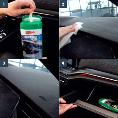Салфетки Sonax CockpitPflegeTücher Matteffect Box по уходу за пластиком салона автомобиля Матовые 25шт (415841) 2