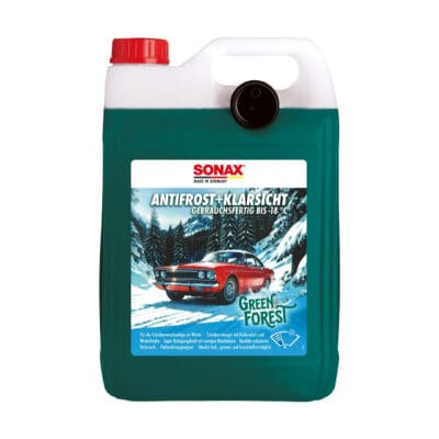 Готовая жидкость в бачок омывателя Sonax AntiFrost+KlarSicht до -18°C Green Forest с ароматом хвои, зимний 5л (138500)