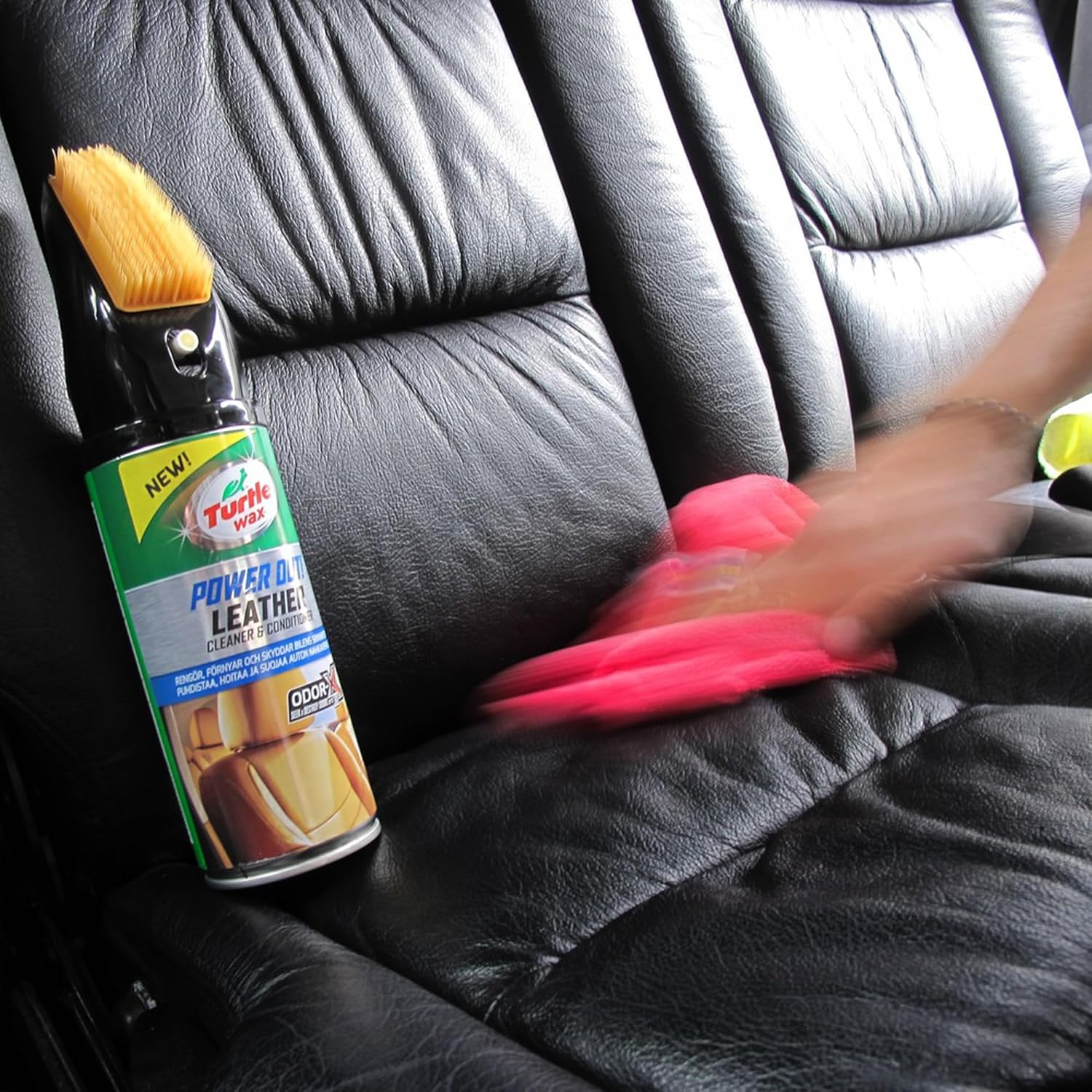 Очиститель-кондиционер кожи Turtle Wax Leather Cleaner Odor-X с щеткой 400мл (52895) 9 Очиститель-кондиционер кожи Turtle Wax Leather Cleaner Odor-X с щеткой 400мл (52895) — изображение 8