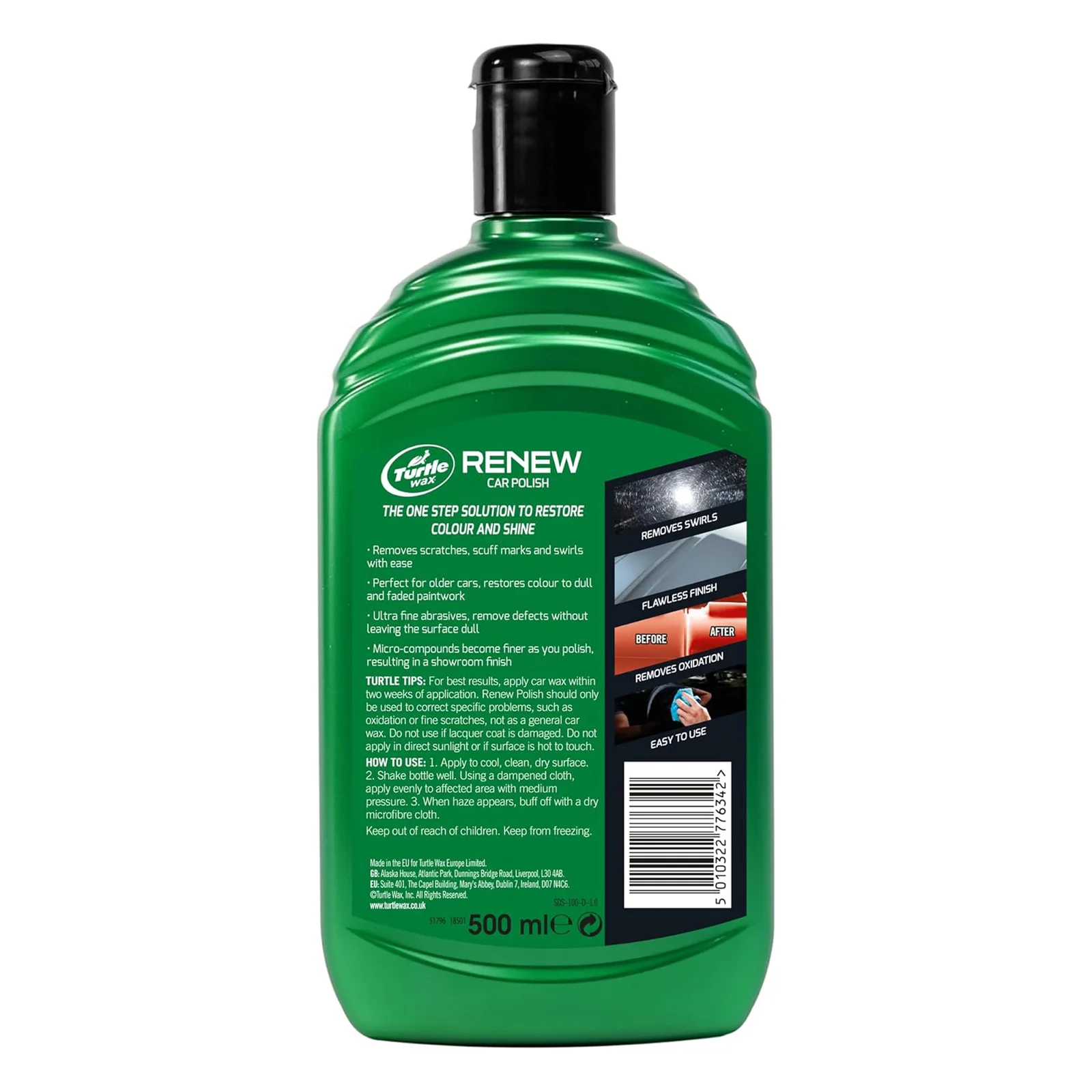 Полироль Turtle Wax Renew Polish для востановления и очистки кузова 500мл (52872) 3 Полироль Turtle Wax Renew Polish для востановления и очистки кузова 500мл (52872) — изображение 2