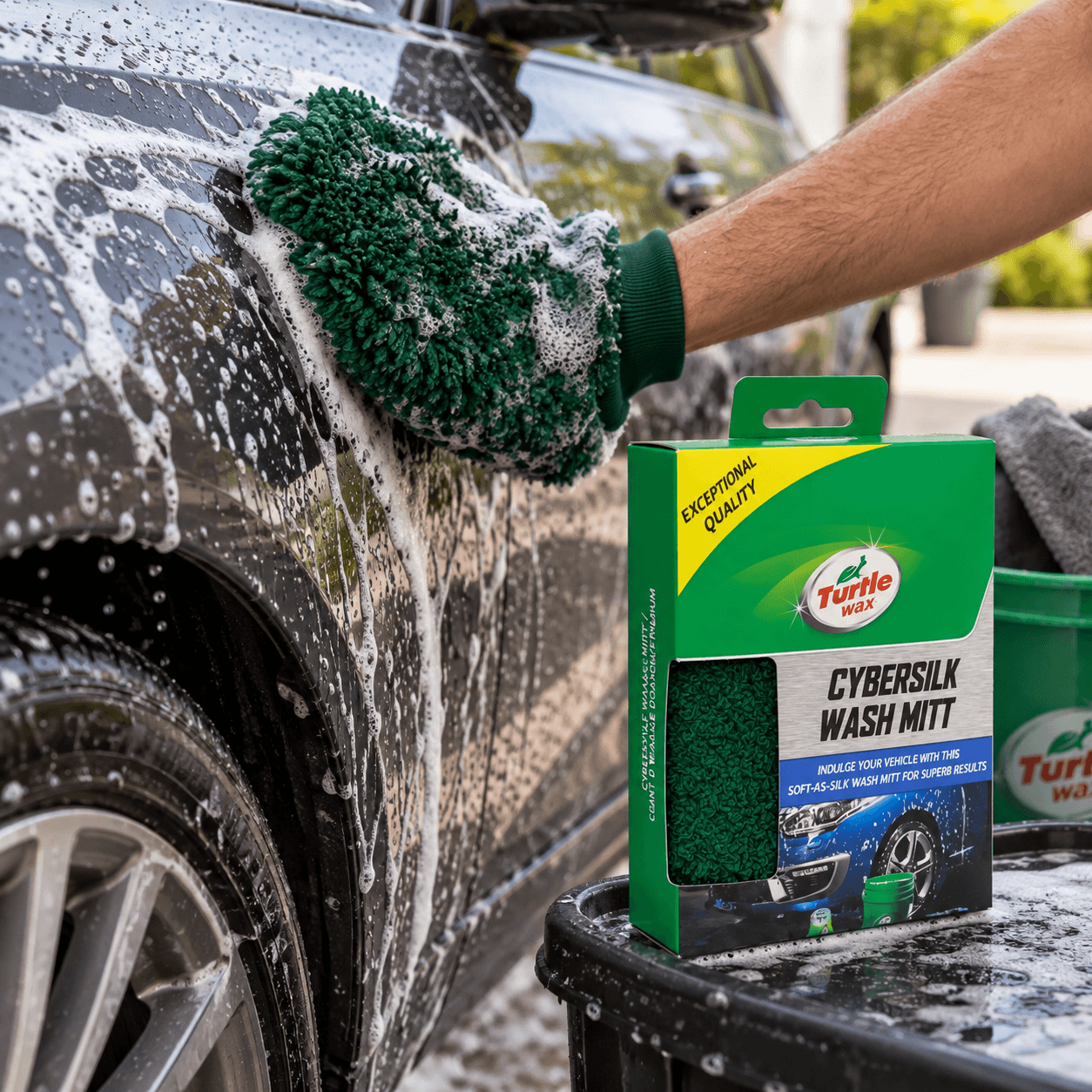 Премиальная рукавица для мойки автомобиля Turtle Wax Cybersilk Wash Mitt (X1670td) 3 Премиальная рукавица для мойки автомобиля Turtle Wax Cybersilk Wash Mitt (X1670td) — изображение 2
