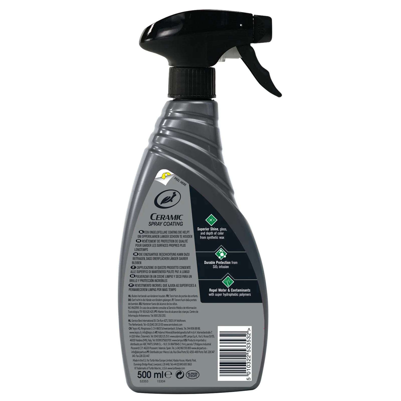 Полироль Turtle Wax HS Ceramic Coating для сухого кузова с керамикой 500мл (53930) 3 Полироль Turtle Wax HS Ceramic Coating для сухого кузова с керамикой 500мл (53930) — изображение 2